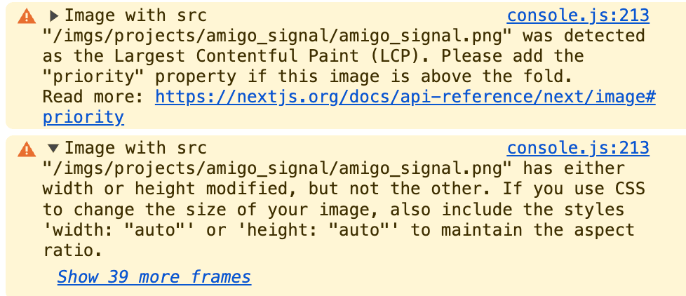 image was detected as the Largest Contentful Paint(LCP), image has either width or height modified, but not the other.